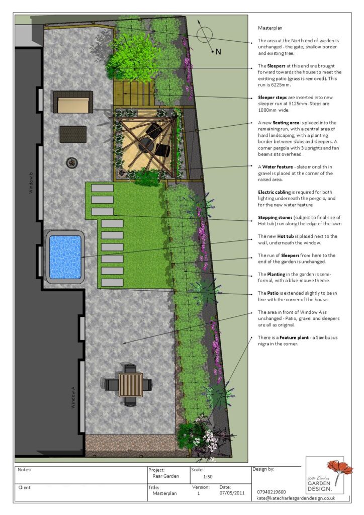 Kate charles garden design - Linear Garden Masterplan