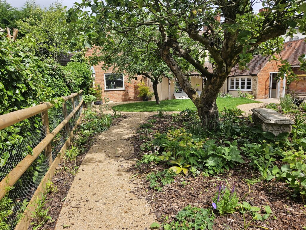 Curved paths in the garden