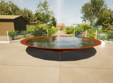 Concept render showing the proposed focal point Kate Charles Garden Design - Concept render showing the proposed focal point