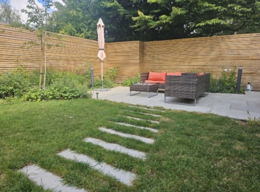 Kate Charles Garden Design - New lawn growing in