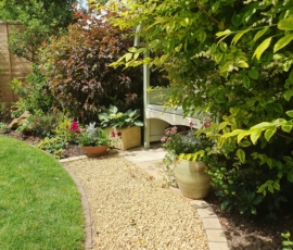 An arbour makes good use of a sunny spot
