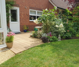 Desire line from kitchen to garden